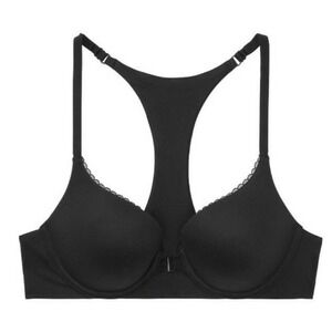 Victoria's Secret women's black 34D Racerback Perfect shape front close bra lace
